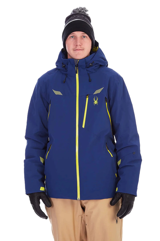 Spyder Mens Leader Insulated Hooded Ski Snow Jacket Abyss Large - Lamarshop1