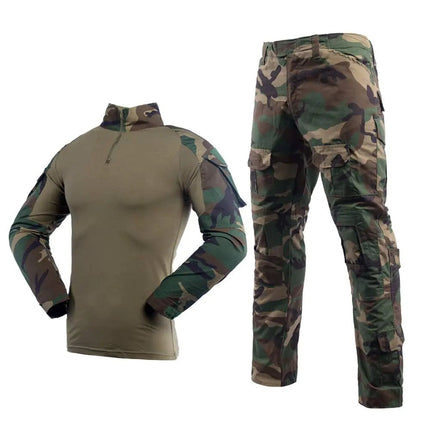 Mens Tactical Military Uniform Set Camouflage Tactical Shirt Pants Gear Suit - Lamarshop1