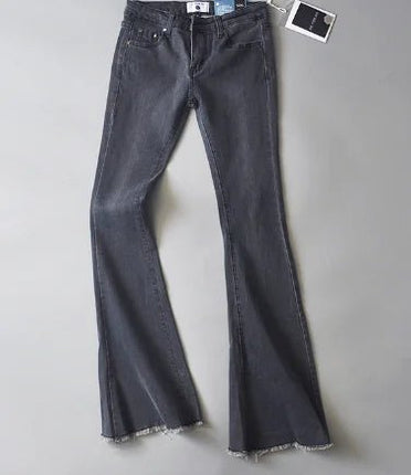 Women's Slim-Fitting Mid-Waist Wide-Leg Jeans