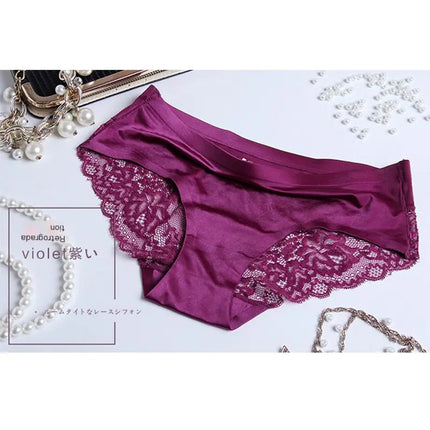 Sexy Ice Silk Women's Lace Thong Panties - Lamarshop1
