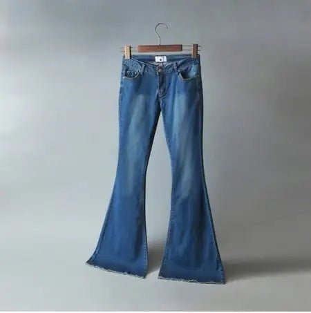 Women's Slim-Fitting Mid-Waist Wide-Leg Jeans