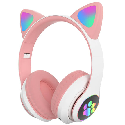 DVUIYYL Kids Bluetooth Headphones Bluetooth Headphones for Kids and Adults Kids Headphones Bluetooth with Microphone Cat Headphones for Girls and Boys - Lamarshop1