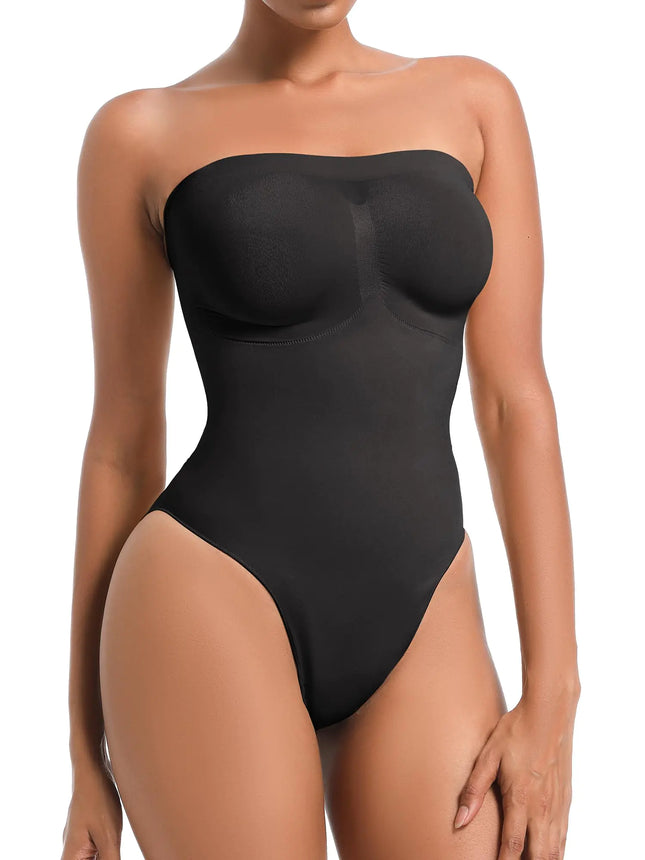 Atbuty Strapless Shapewear Bodysuit Tummy Control Thong Body Shaper for Women Under Dress with Removable Straps - Lamarshop1