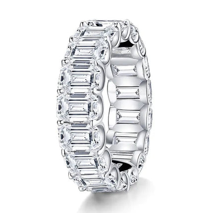 Sterling Silver Ring with High Carbon Diamond Simulant