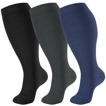 cerpite Plus Size Compression Socks Wide Calf for Women & Men 20 - 30 mmhg - Extra Wide Calf Knee High Support Socks for Nurse - Lamarshop1
