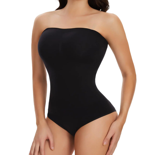 JOYSHAPER Strapless Shapewear for Women Tummy Control Bodysuit Seamless Sculpting Thong Body Shaper Black L - Lamarshop1