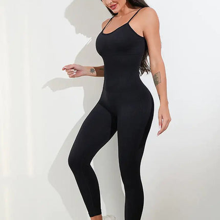 Womens Sexy Unitard One Piece Jumpsuit Spaghetti Strap Tummy Control Rompers Sleeveless Bodysuits Outfits - Lamarshop1