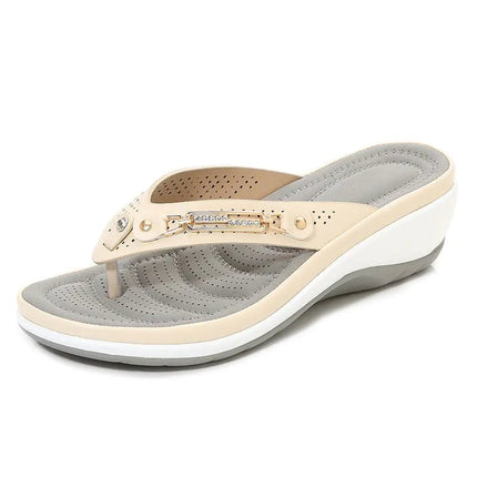 Women's Beach Sandals with Metal Buckle Design - Lamarshop1