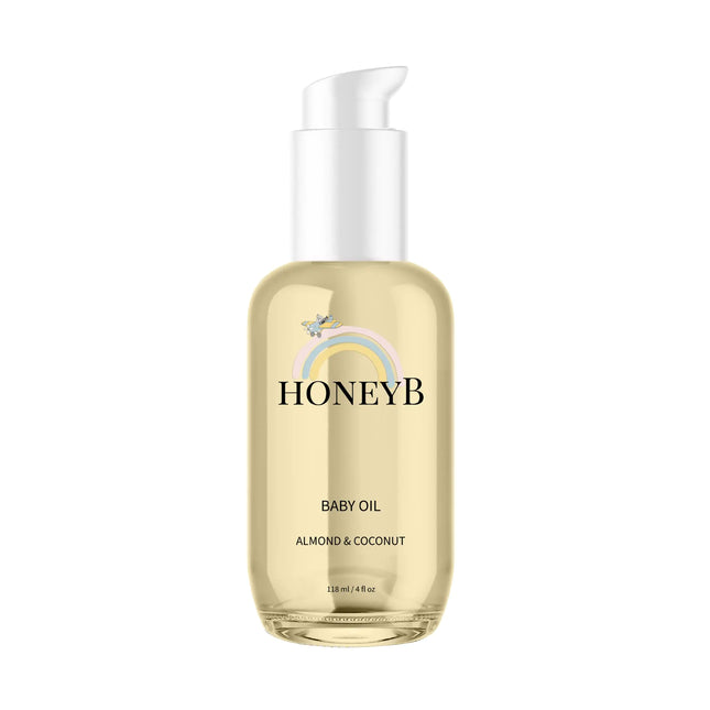 HoneyB Soothing Baby Oil with Almond & Coconut Oils for Increased Hydration - Clean and Plant - Based Baby Coconut Oil for Newborn Baby Massage Oil Coconut Baby Oil 4oz - Lamarshop1