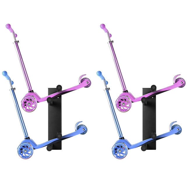 JASIFIO Scooter Wall Mount Scooter - Storage Rack for Garage 2pcs Scooter Hanger Scooter Holder for Adult Scooter/Toddler Scooter/Kids Scooter/Trick Scooter
