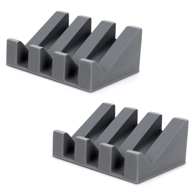 Morelax Soap Bar Holder for Shower/Bathroom Sink Waterfall Drain Soap Holder Premium Silicone Soap Bar Holder Standle - Self Draining to Keep Soap Dry Easy Clean (2Pack - Grey - Silicone) - Lamarshop1