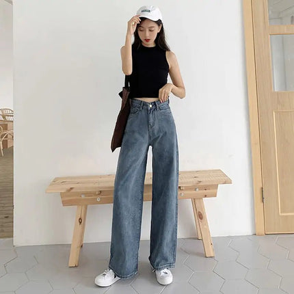 High-Waisted Women's Loose Fit Wide-Leg Jeans