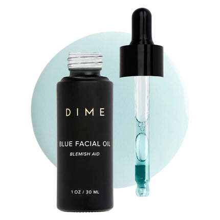 DIME Beauty Blue Facial Oil Blemish Spot Treatment with Blue Tansy Oil Black Cumin Seed Oil Rosehip Oil and Grapeseed Oil 1 oz / 30 mL - Lamarshop1