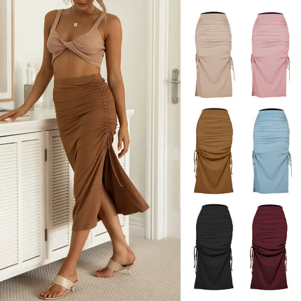 Pleated Lace - Up Sexy Long Skirt for Fashionistas - Lamarshop1