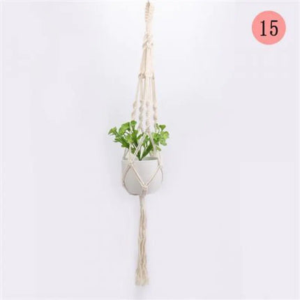 Handwoven Cotton Rope Hanging Planter Basket - Lamarshop1