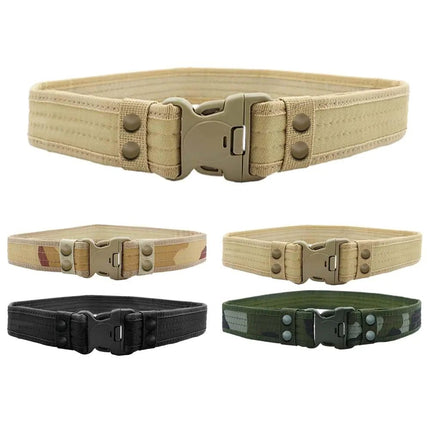 Slakfsey Mens Tactical Belt with 2 Can Dismantle BeltBelts for Men Belt Quick Release Tactical Belt 2.1" Belt Duty Belt Tactical Range Belt War Shooting Belt with Enforcement(Khaki) - Lamarshop1