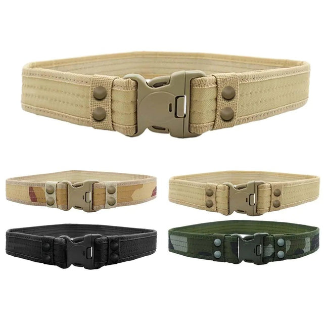 Slakfsey Mens Tactical Belt with 2 Can Dismantle BeltBelts for Men Belt Quick Release Tactical Belt 2.1" Belt Duty Belt Tactical Range Belt War Shooting Belt with Enforcement(Khaki) - Lamarshop1