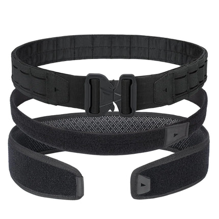 YAKEDA Tactical Battle Belt–Quick - Release Mens Belts Padded Tactical Nylon Belts with Inner Belt & Anti - slip Belt (Black M(36 - 42")) - Lamarshop1