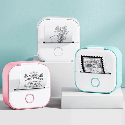 Portable Mini Thermal Label Printer Home Photo Printer Student Wrong Question Printer Bluetooth - compatible Mini Label Printer Price Tag - Lamarshop1