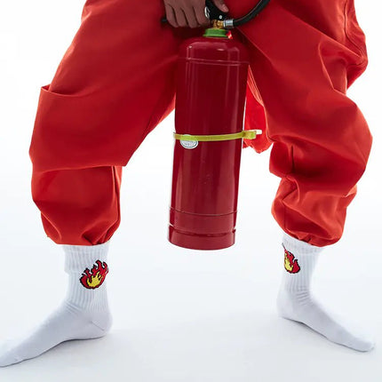 Men's Sports Socks with Towel Bottom - Flame Design - Lamarshop1
