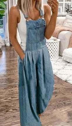 WOLFF Stylish Overall with Mid-Waist Wide-Leg Jeans