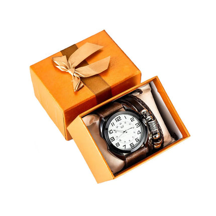 Quartz Watch and Bracelet Set for Men