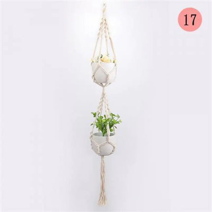 Handwoven Cotton Rope Hanging Planter Basket - Lamarshop1
