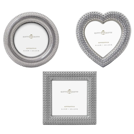 GIFTY GIFTY Classic Small Picture frame Set of 3 Cute Mini Photo Frame Set 2.5x2.5 inch for Tabletop Display Desk Picture Frame Perfect for Christams Home Decor Wedding Graduation Milestone Photos -