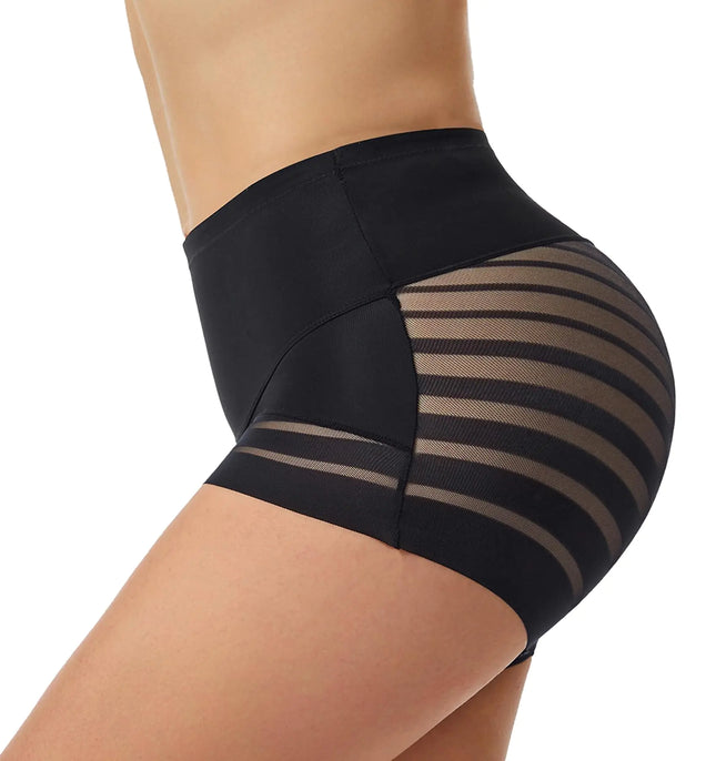 Larrycard Shapewear Tummy Control Panties for Women Seamless Stripe Lace Body Shaper Underwear Slim Panty(BlackX - Large) - Lamarshop1