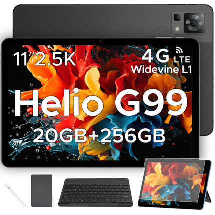 DOOGEE T35 Android 14 Tablet with Keyboard20GB+256GB11 inch Tablet Helio G99 Octa - core TabletIPS 1600x2560 Display Gaming Tablet4G LTE Cellular Tablet with Case Mouse Black - Lamarshop1