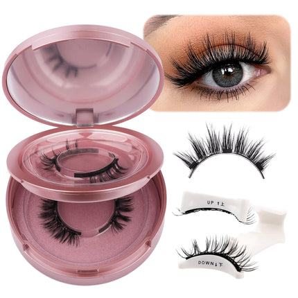 GEMERRY Magnetic Eyelashes 2 Pairs Magnetic Lashes Natural Look Magnetic Eyelashes with Applicator and Mirror No Glue&No Eyeliner Needed False Eyelashes Magnetic Lashes Kit Easy to Use - Lamarshop1