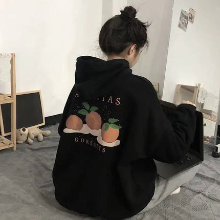 Women's Fleece Hooded Sweater with Loose Fit - Lamarshop1