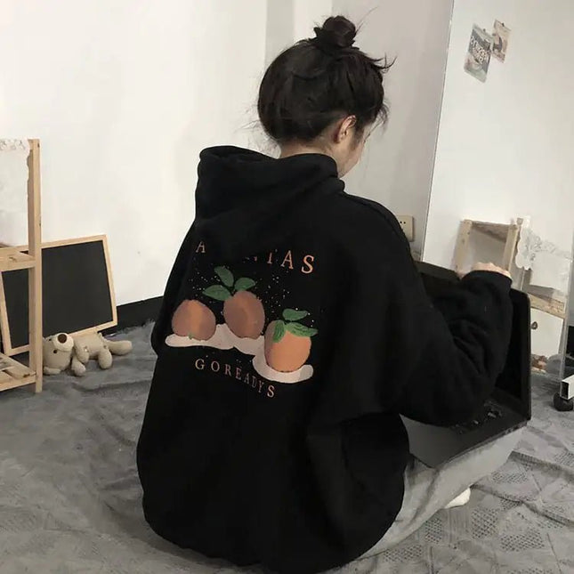 Women's Fleece Hooded Sweater with Loose Fit - Lamarshop1