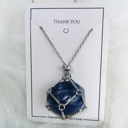 Crystal Raw Stone Pendant Necklace - Lamarshop1