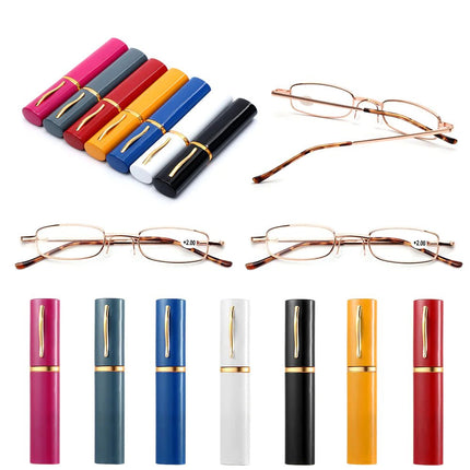 Classic HD Spring Compact Reading Glasses Readers Travel Slim Design with Case - Lamarshop1