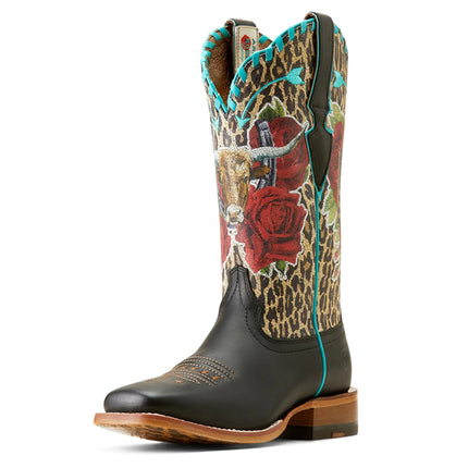 ARIAT Womens Frontier Rodeo Quincy Western Boot Mustang Meysa/Rich Black 6.5 - Lamarshop1