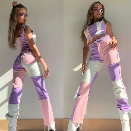 High Waist Wide Leg Jeans for Women with Stitching