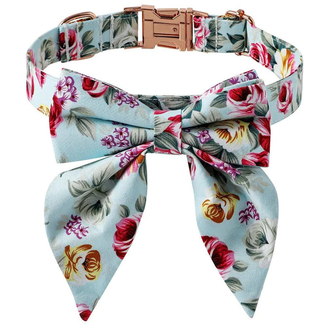 Cotton Dog Collar with Rose Gold Buckle - Lamarshop1