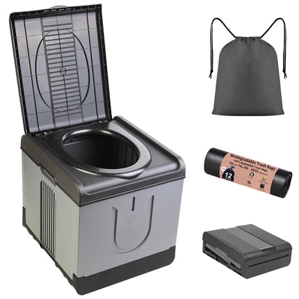 PORMYTRIP Portable Toilet Camping Toilet Foldable Toilet for Car Indoor Outdoor Commode Travel Toilet Portable Toilet for CampingTentHikingBoatingLong Road TripsTraffic jamHome XX-Large Gray