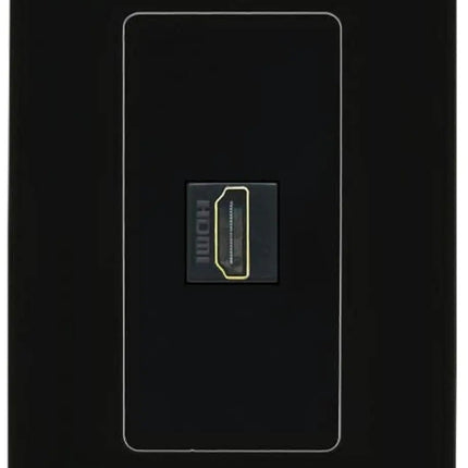 1 Port HDMI Wall Plate-1 Gang Black/Black