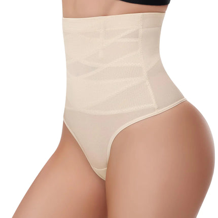 Yeblues Tummy Control Thong Shapewear Women Seamless High Waisted Thong Panties Body Shaper Underwear(Nude2X - Large) - Lamarshop1