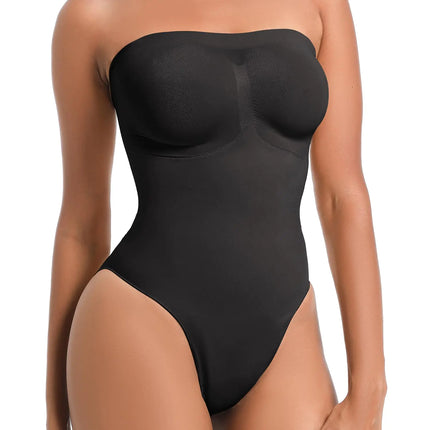 Atbuty Strapless Shapewear Bodysuit Tummy Control Thong Body Shaper for Women Under Dress with Removable Straps - Lamarshop1