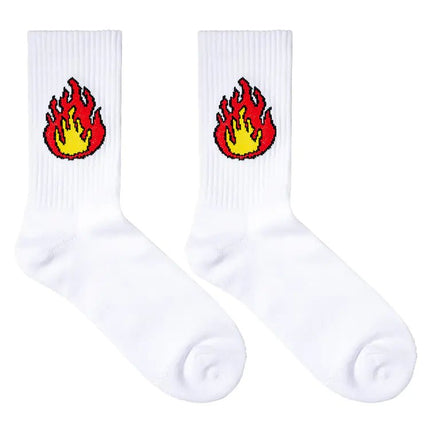 Men's Sports Socks with Towel Bottom - Flame Design - Lamarshop1