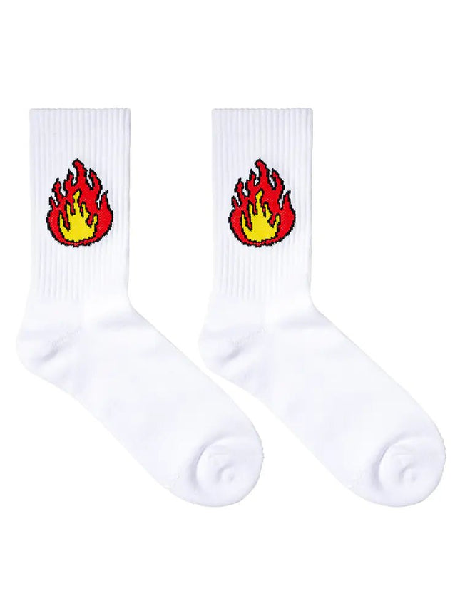 Men's Sports Socks with Towel Bottom - Flame Design - Lamarshop1