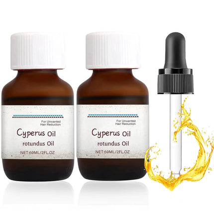 enttgo 2PCS Cyperus Oil Cyperus Oil for Hair Removal Natural Rotundus Oil with Dropper Reducing Body Hair Growth Topical Oil - Lamarshop1