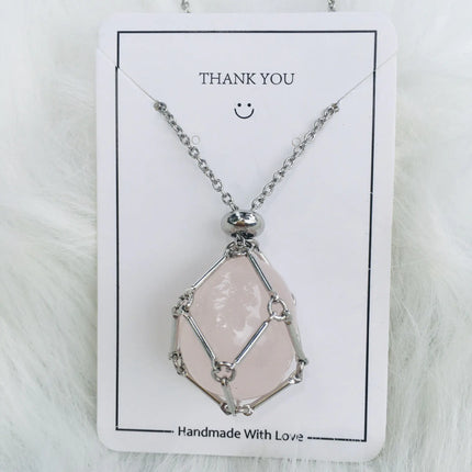 Crystal Raw Stone Pendant Necklace - Lamarshop1