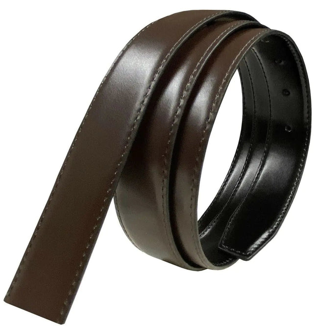 Reversible Dress Belt Strap Replacement Genuine Leather 1-1/8"(30mm) & 1-3/8"(35mm) Wide (30MM- Black/Brown 48)