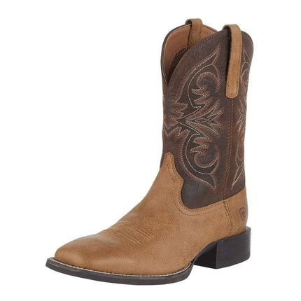 ARIAT BMVY9 Mens Sport Pardner Western Boot Matte Tan Buck/Crunch Chocolate 10.5 - Lamarshop1