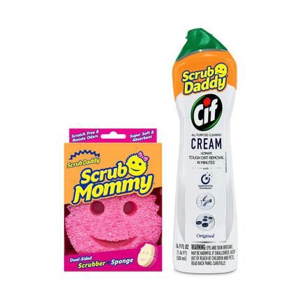 Scrub Mommy + Cif Cream All Purpose Cleaner Original - Cleaning Supplies with Household Cleaning Cream & Non Scratch Sponge - Bathroom Cleaner & Kitchen Cleaner - Lamarshop1