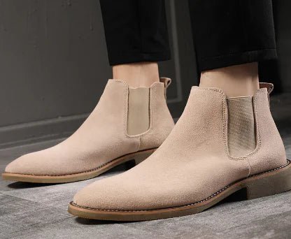 Men's High - Top Leather Chelsea Ankle Boots - Lamarshop1